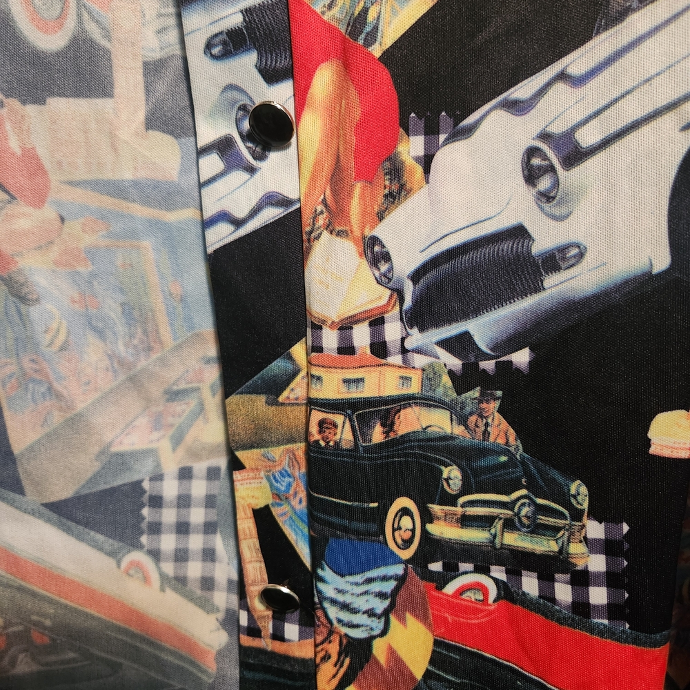 Vintage Graphic Print Button Up Shirt - Picture 3 of 9